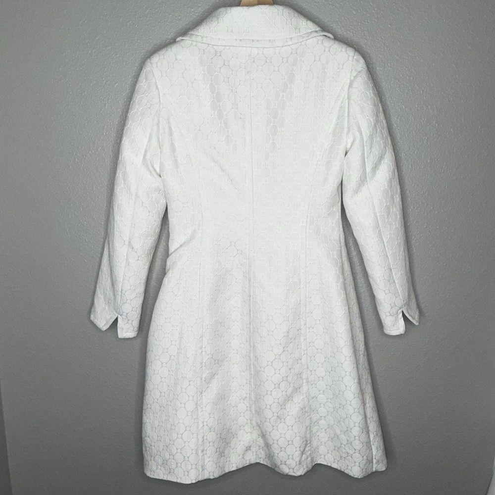 White Women's Button-Front Wool-Blend Coat - Picture 4 of 9